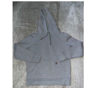 Carhartt Kids Relaxed Fit Hoodie Gray Fleece Sweatshirt Size S 4-6 Heather Gray
